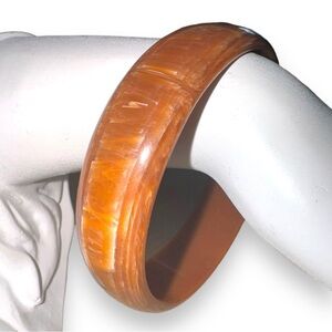 VTG Marbleized Bakelite Rootbeer Swirl Bangle Bracelet